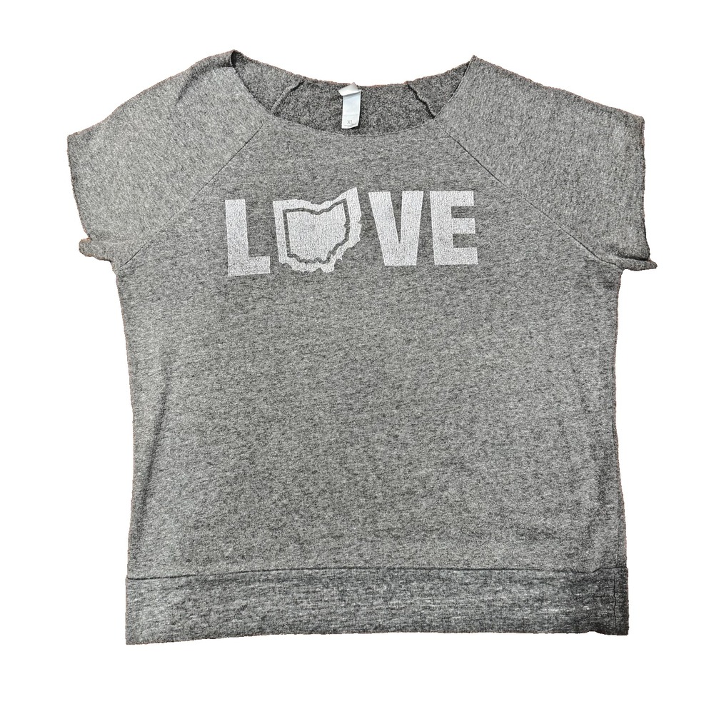 Alternative Apparel "LOVE Ohio" Short-Sleeve Raglan‎ Sweatshirt Women XL
